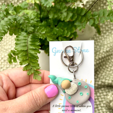 Gnome Stone - Grey and mint