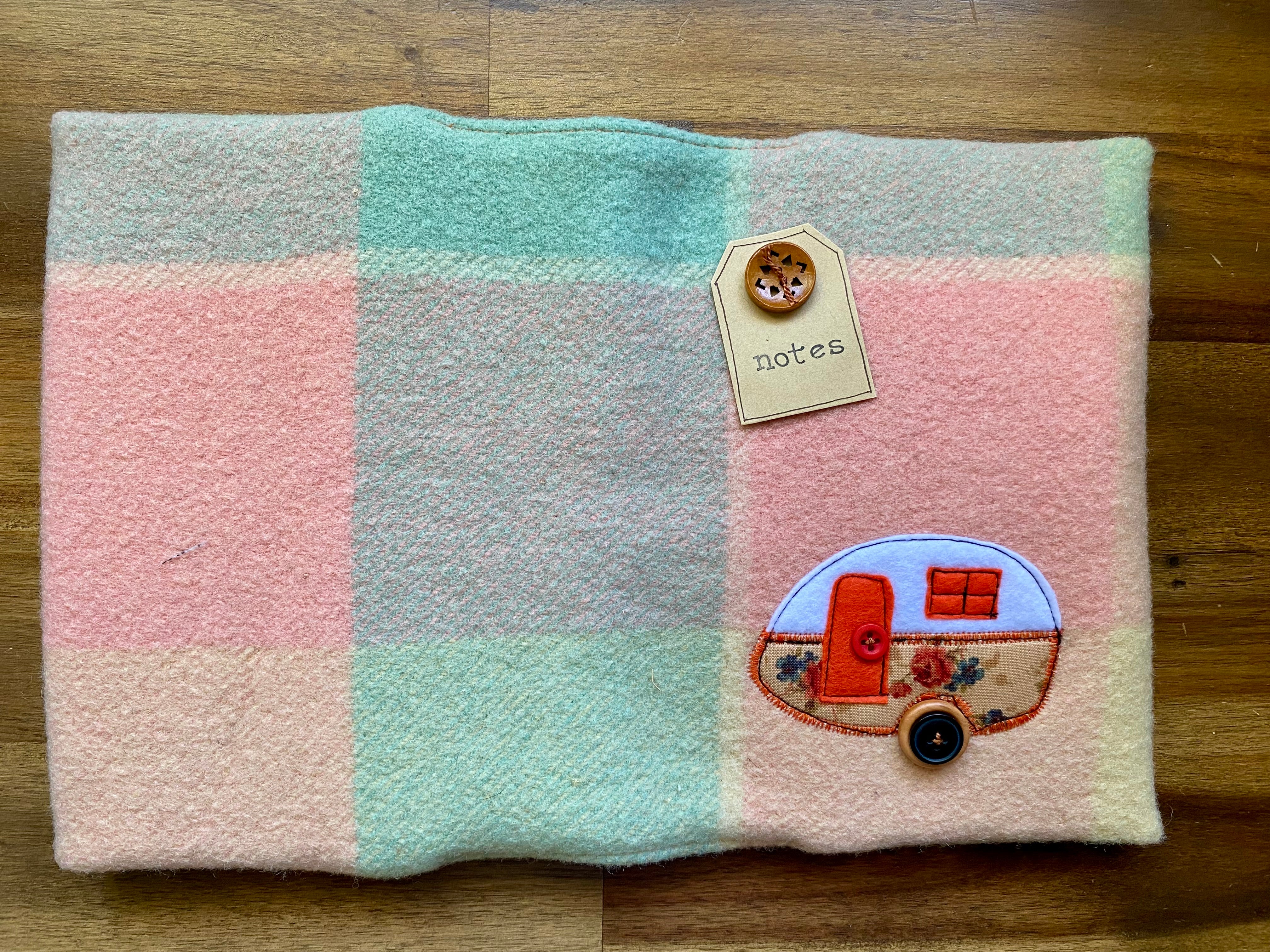 A5 Upcycled Notebook Vintage Caravan - Multi