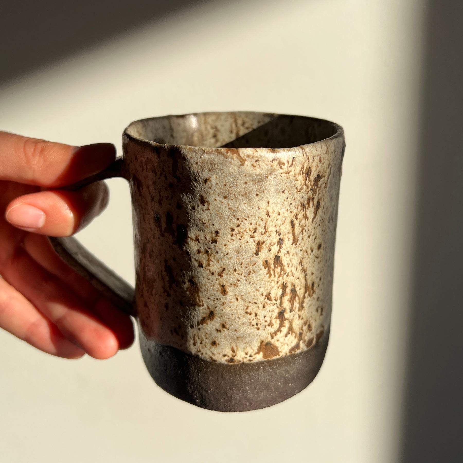 Handmade Rustic Ceramic Mug – Winter Woods Collection, Stoneware Coffee Cup, Earthy Pottery