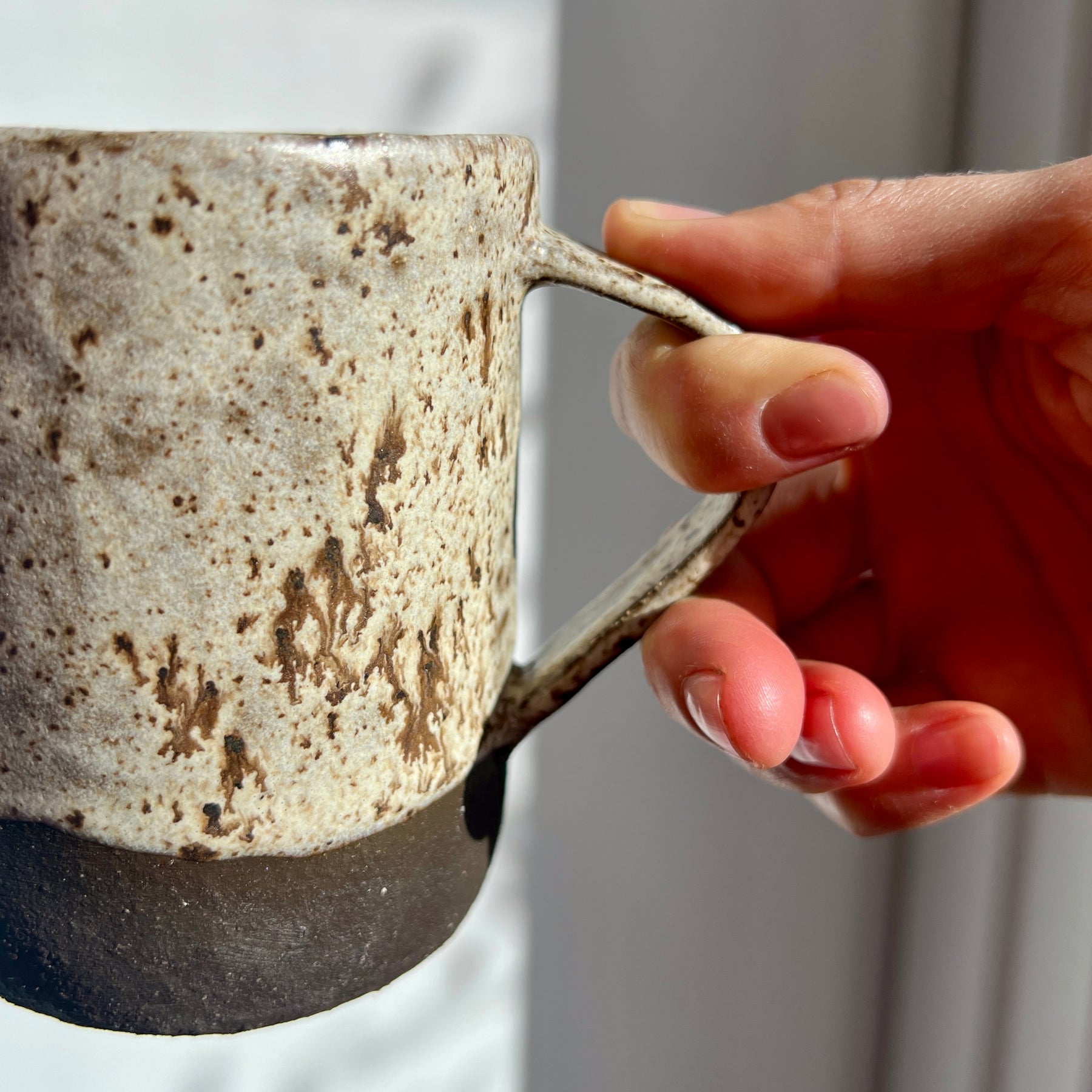 Handmade Rustic Ceramic Mug – Winter Woods Collection, Stoneware Coffee Cup, Earthy Pottery