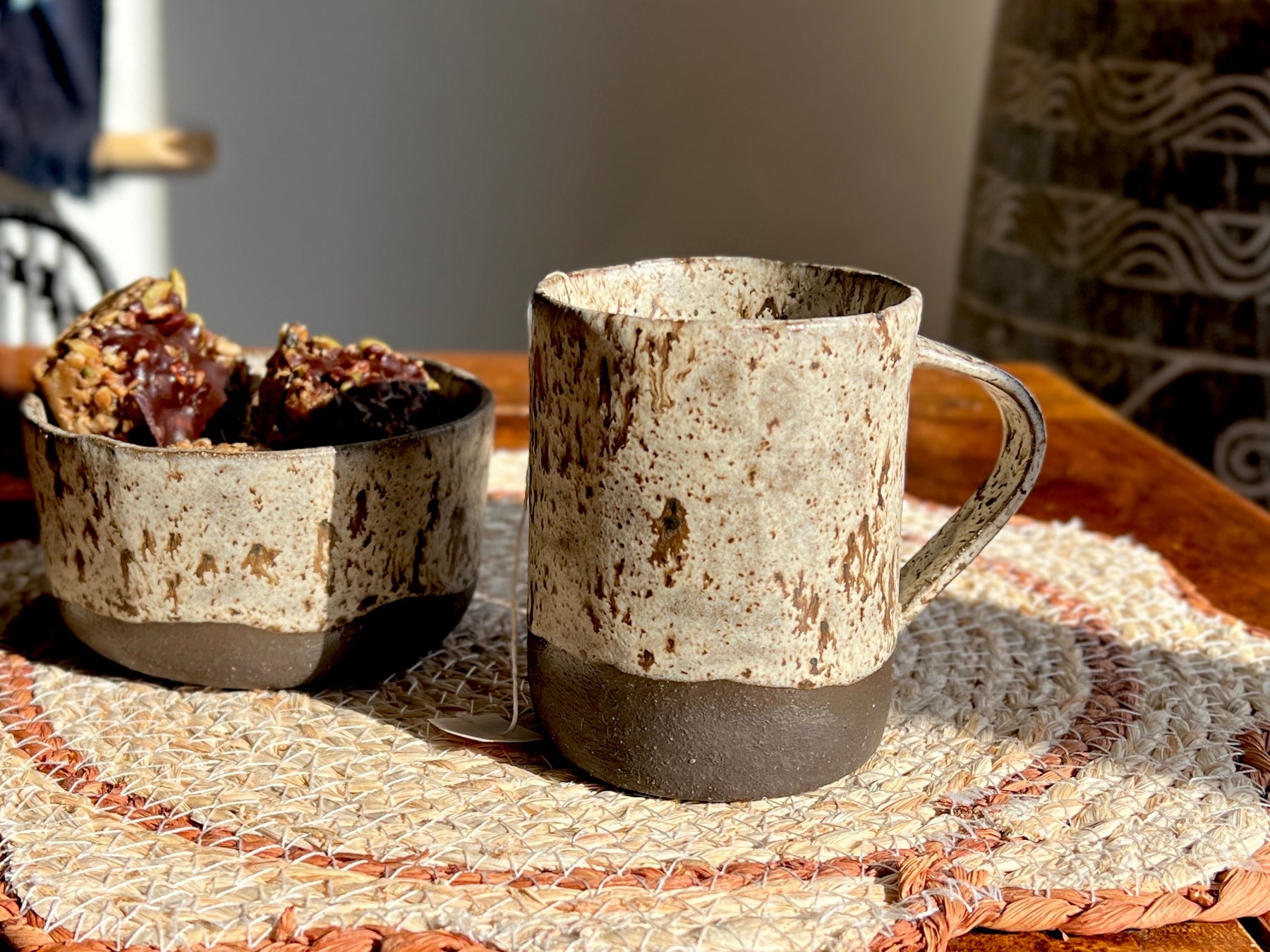 Handmade Rustic Ceramic Mug – Winter Woods Collection, Stoneware Coffee Cup, Earthy Pottery