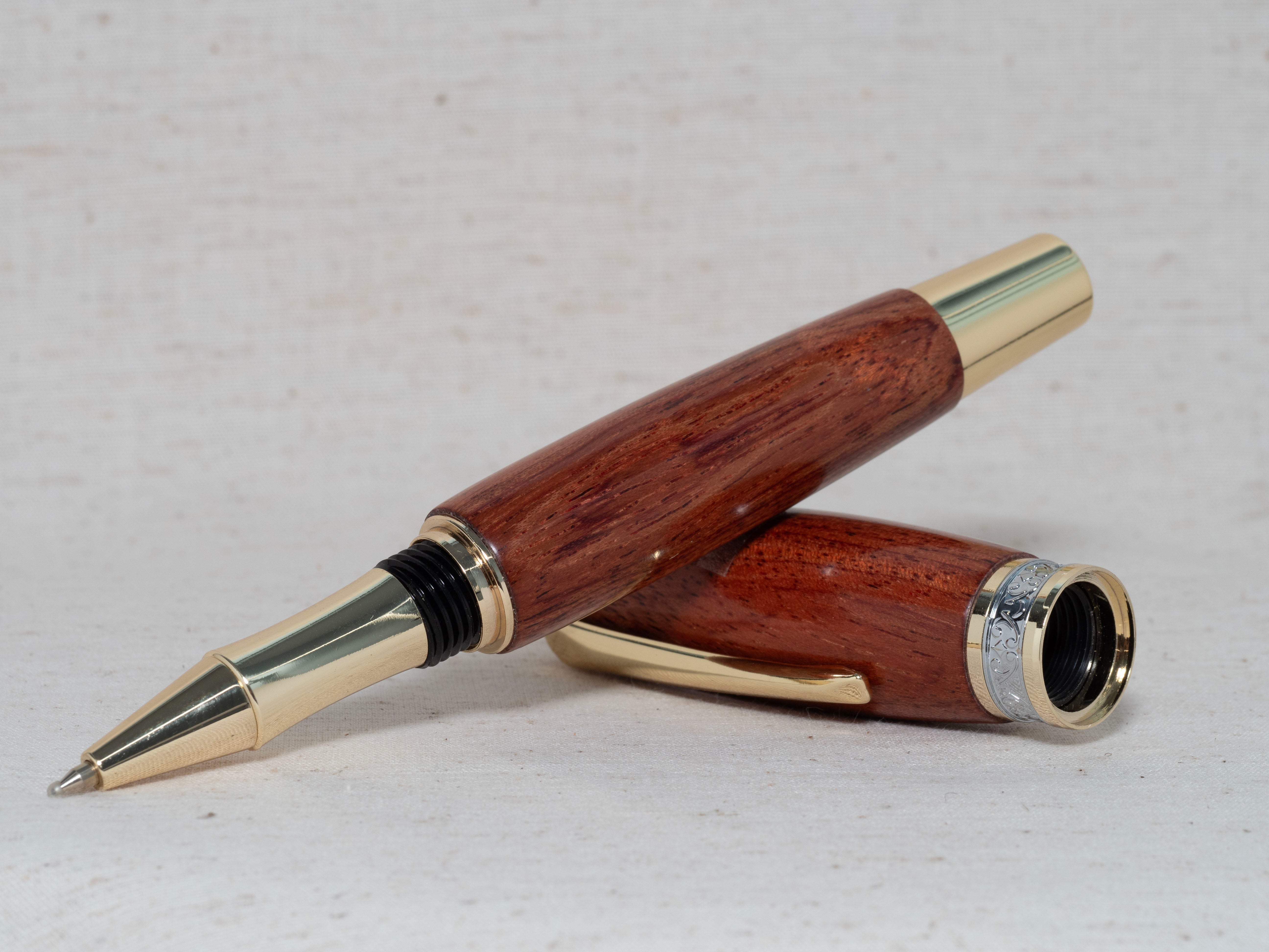 Bubinga wood large rollerball pen
