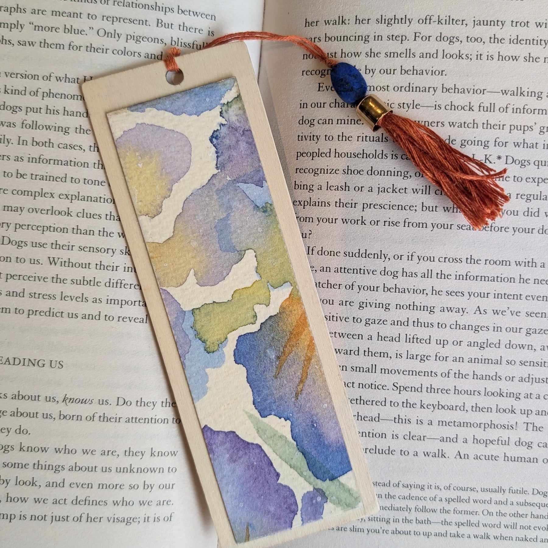 Handmade Watercolour Iris Bookmark | Framed Mini Artwork for Book Lovers
