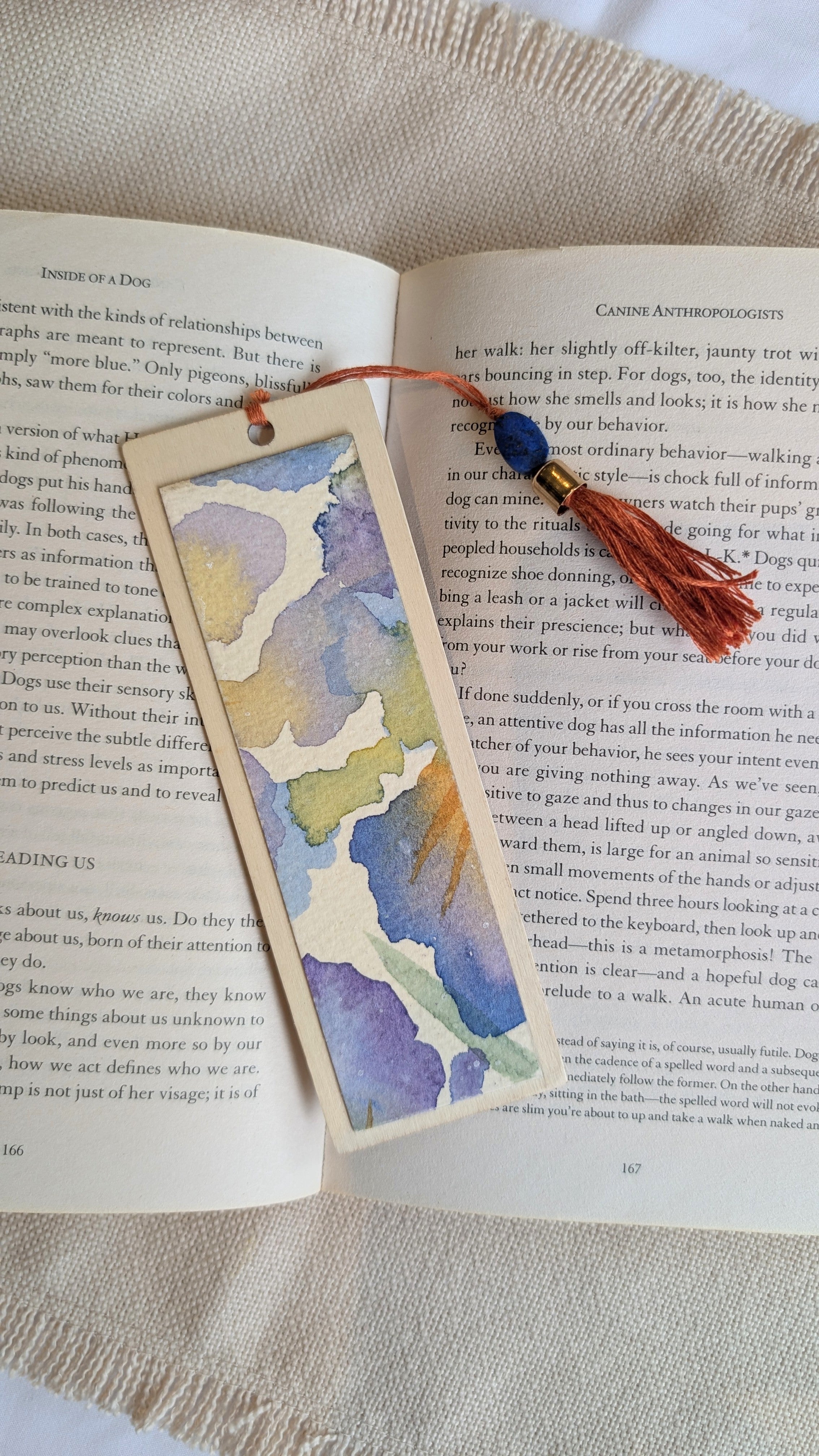 Handmade Watercolour Iris Bookmark | Framed Mini Artwork for Book Lovers