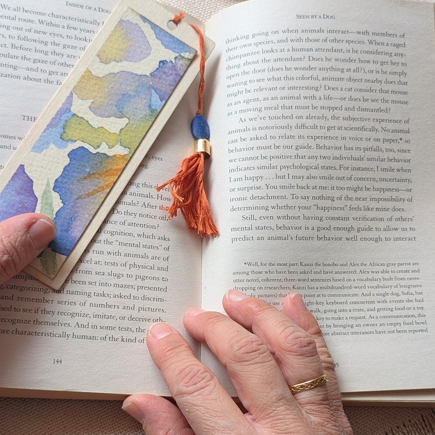 Handmade Watercolour Iris Bookmark | Framed Mini Artwork for Book Lovers