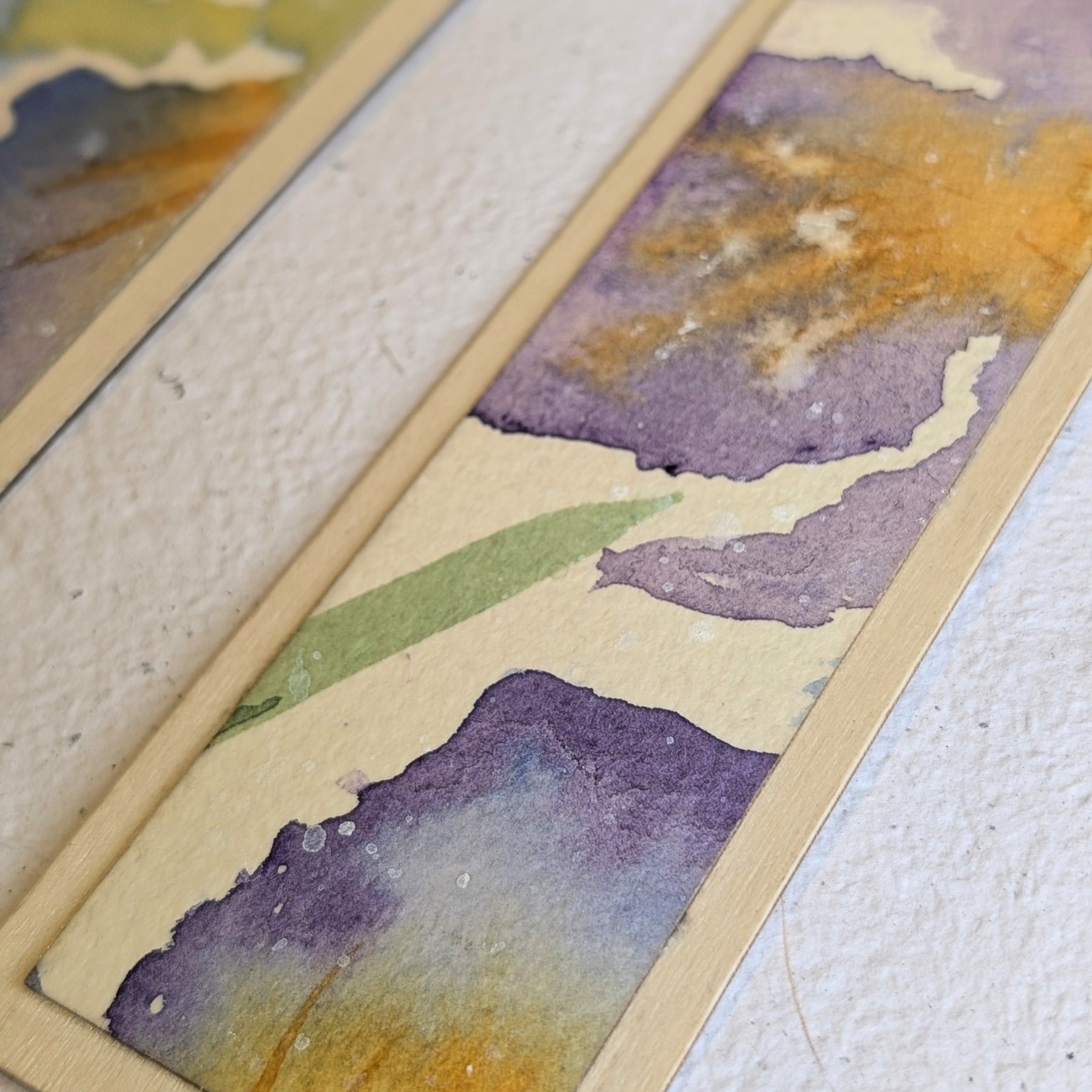 Handmade Watercolour Iris Bookmark | Framed Mini Artwork for Book Lovers