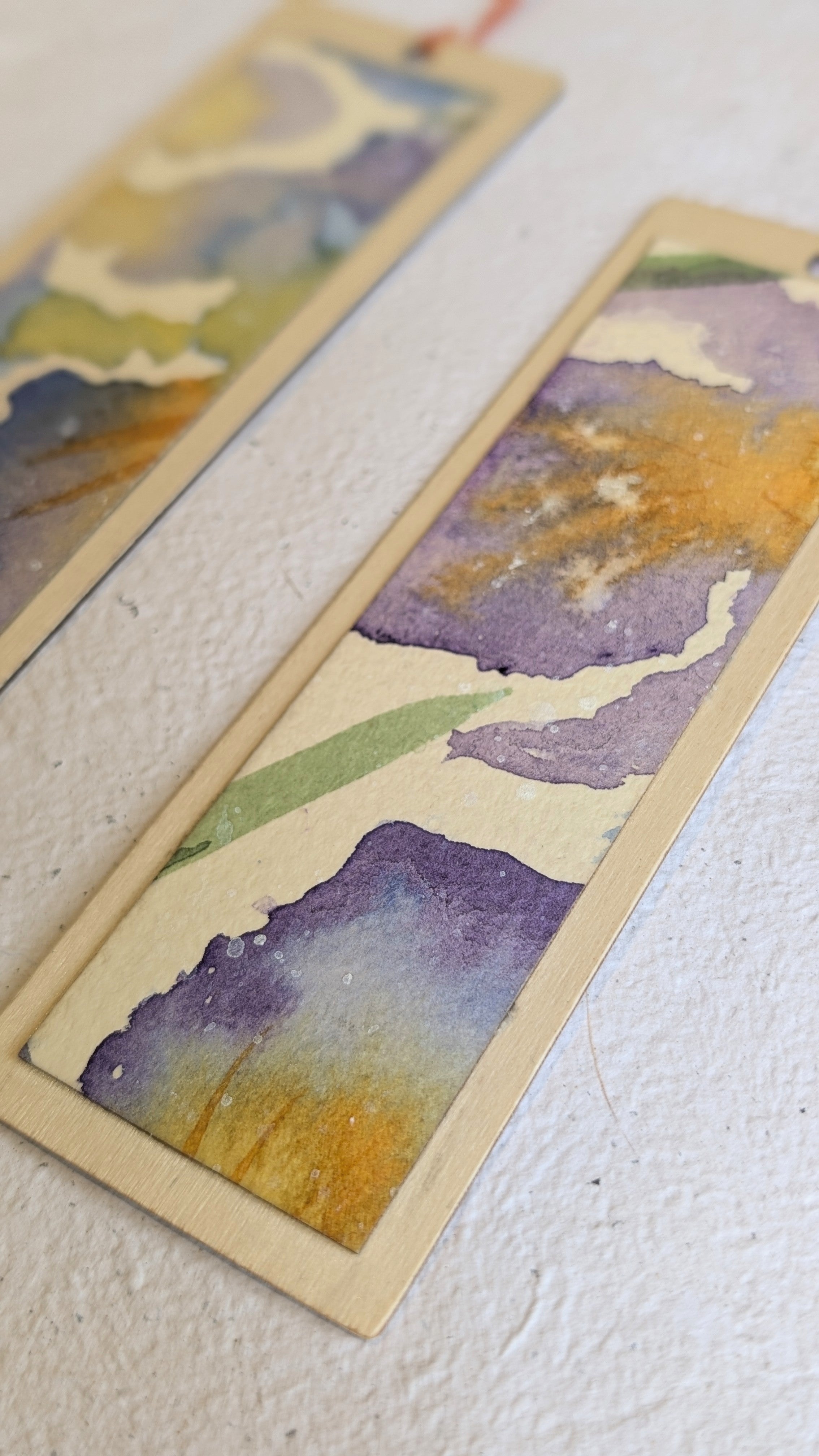 Handmade Watercolour Iris Bookmark | Framed Mini Artwork for Book Lovers