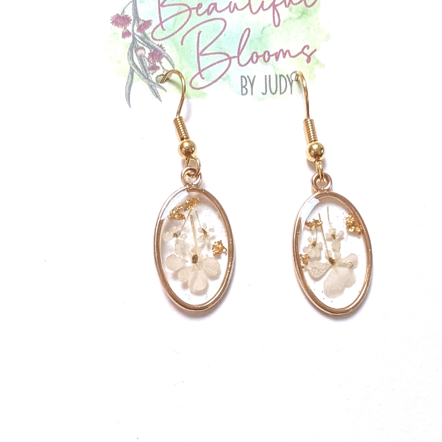 Handmade Queen Anne’s Lace Botanical Earrings