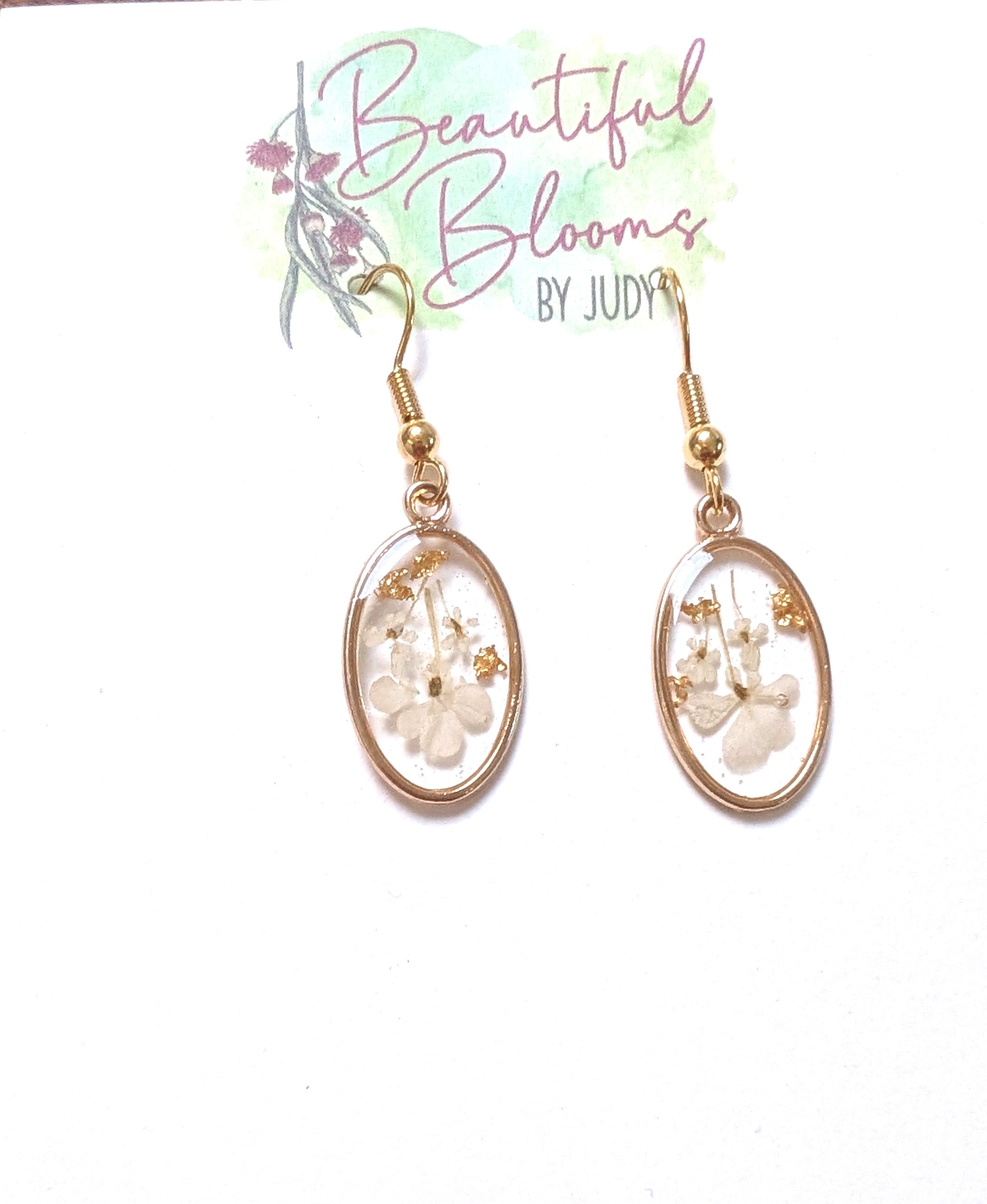 Handmade Queen Anne’s Lace Botanical Earrings