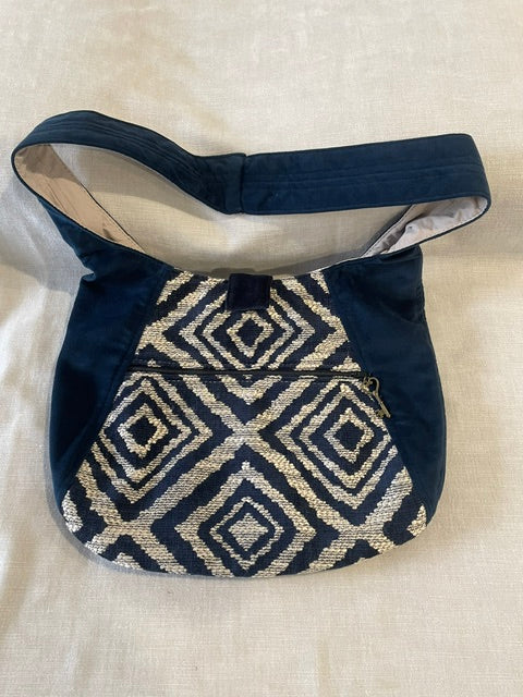 Bespoke Slouch Bag Navy Velvet