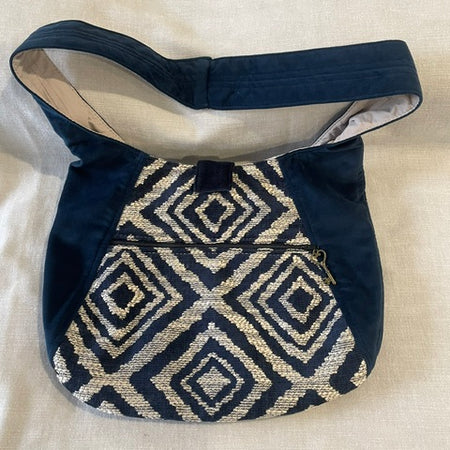 Bespoke Slouch Bag Navy Velvet