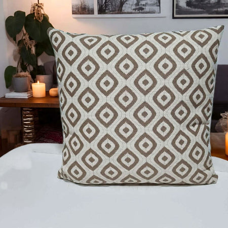 Elegant soft brown and beige jacquard Cushion Cover – Contemporary Luxe 45x45cm