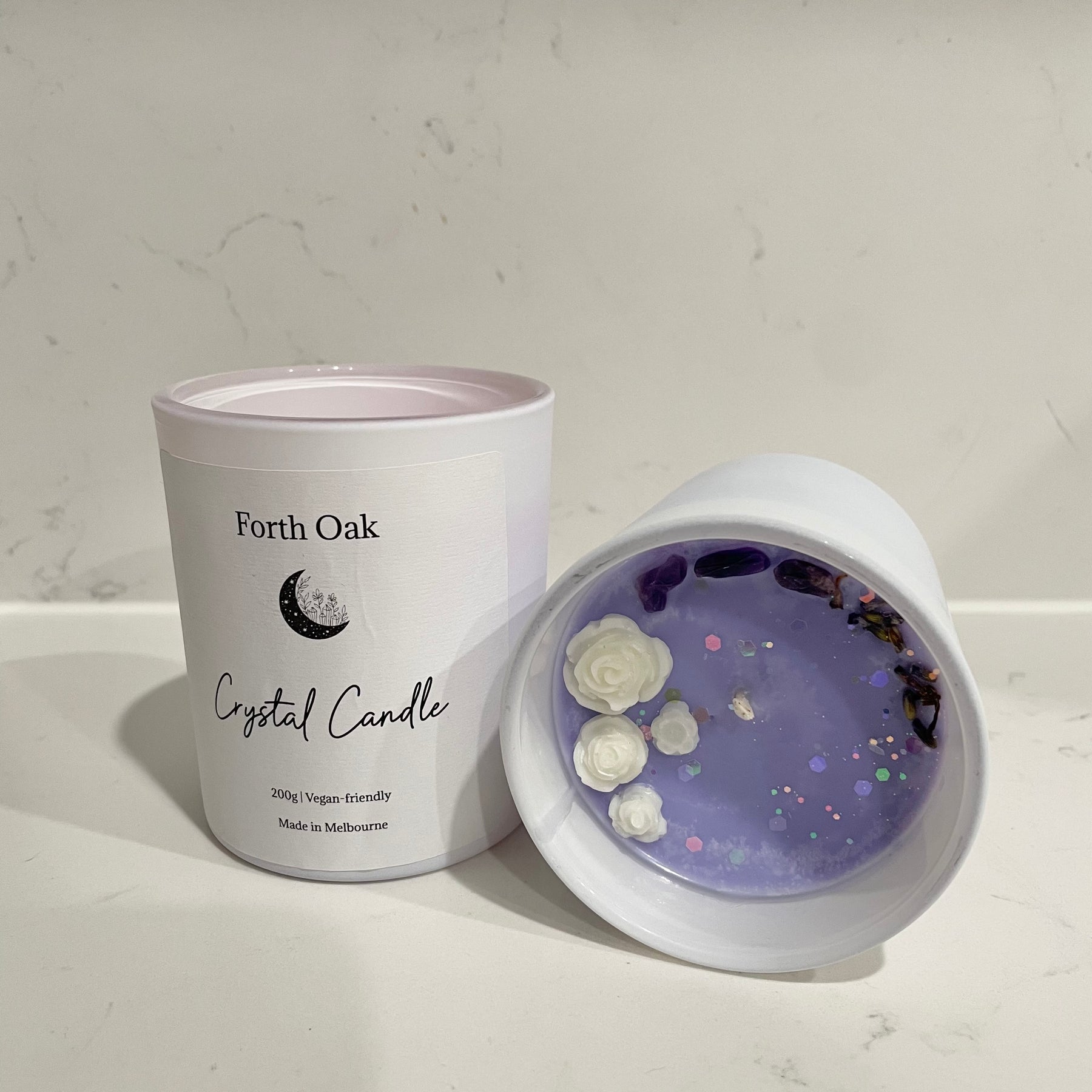 Amethyst Crystal Candle 200g