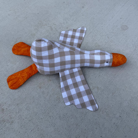 Handmade Goose , Cotton gingham soft toy,nursery decor.