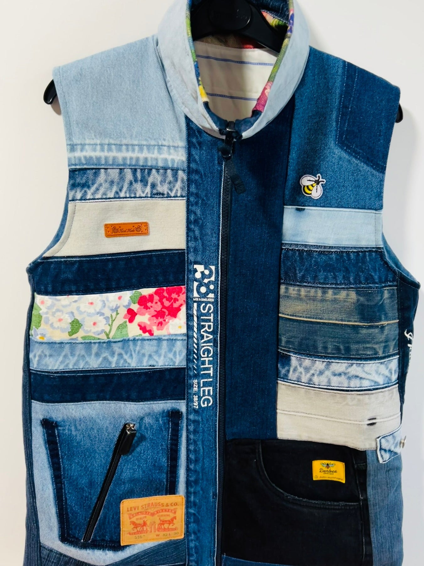 Upcycled Patchwork Denim Vest