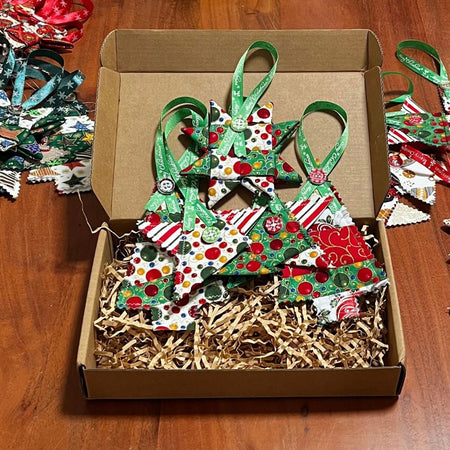 Handmade | Fabric Christmas Decorations | pack of 5 | Baubles