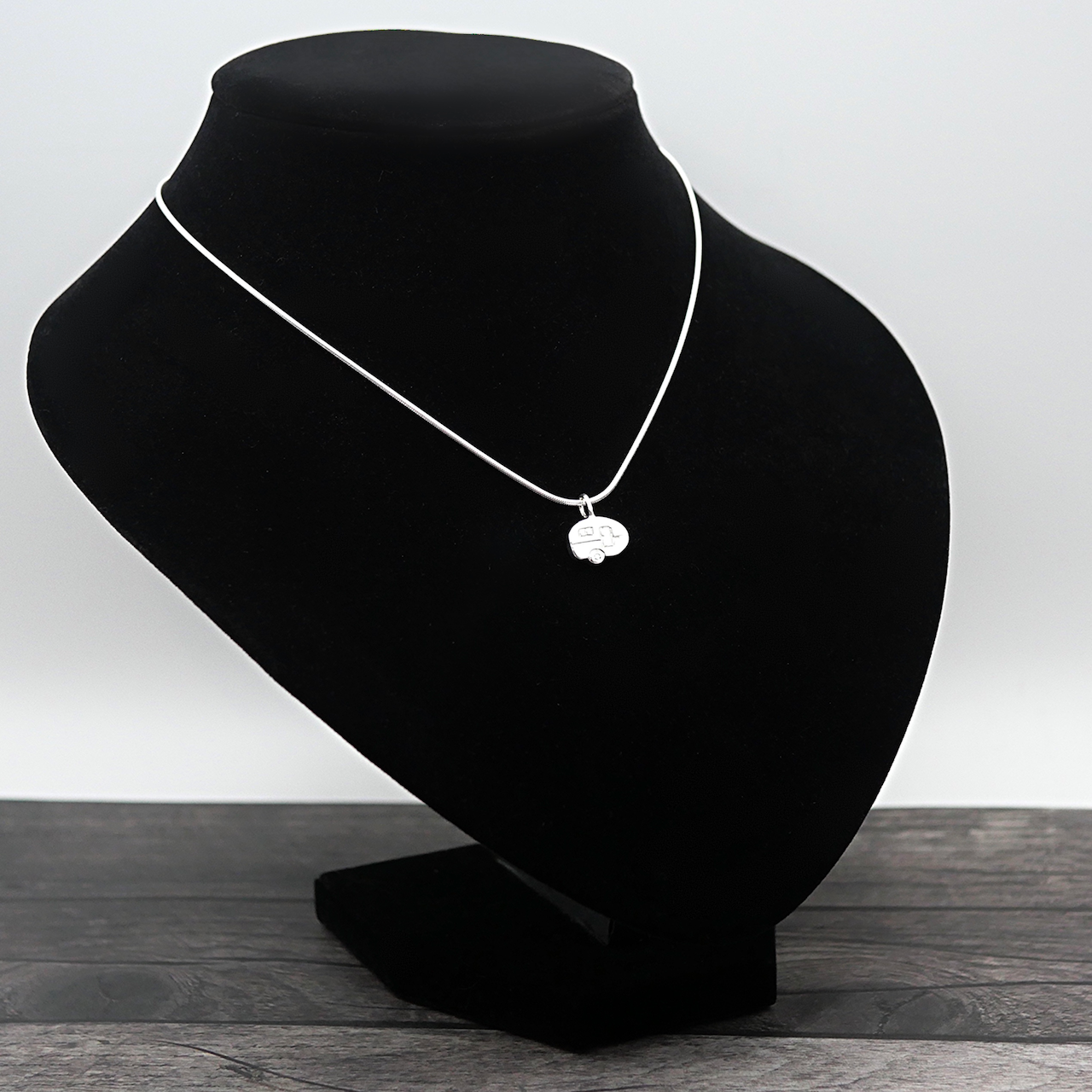 Caravan - Handmade Sterling Silver Vintage Van Pendant with Snake Chain