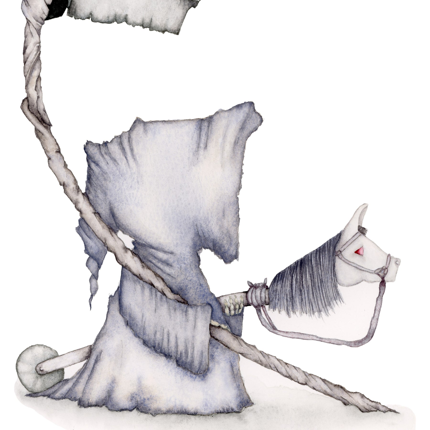ONWARD, HORSEY ARCHIVAL PRINTS AND CARD - TANGLED ROSE ART