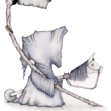 ONWARD, HORSEY ARCHIVAL PRINTS AND CARD - TANGLED ROSE ART