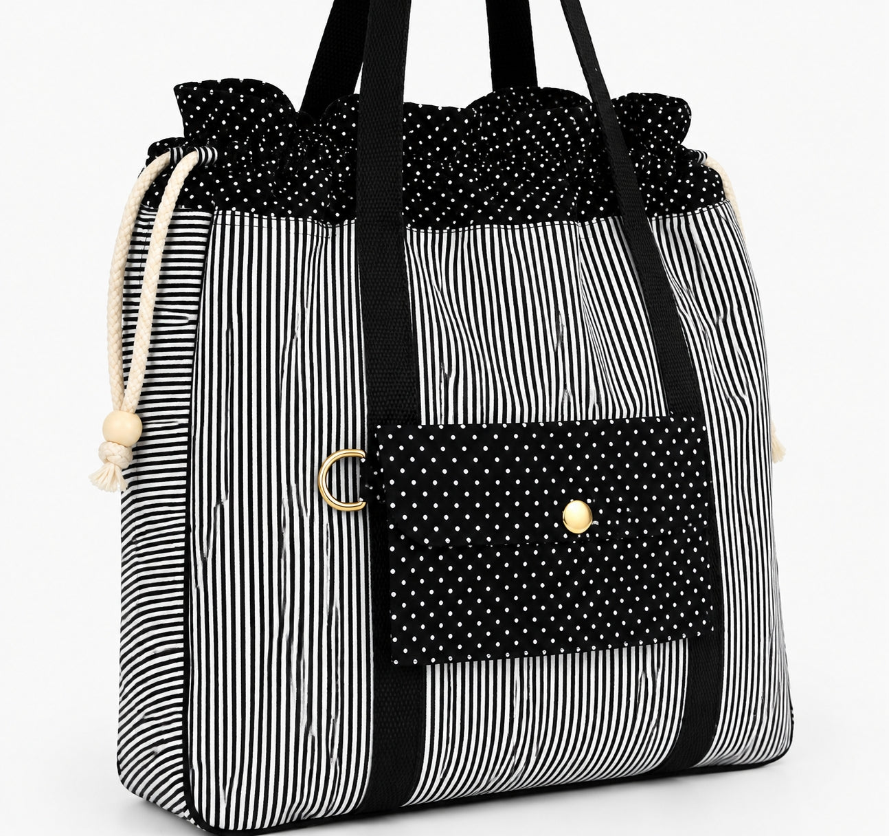 Navy & White Stripe Tote