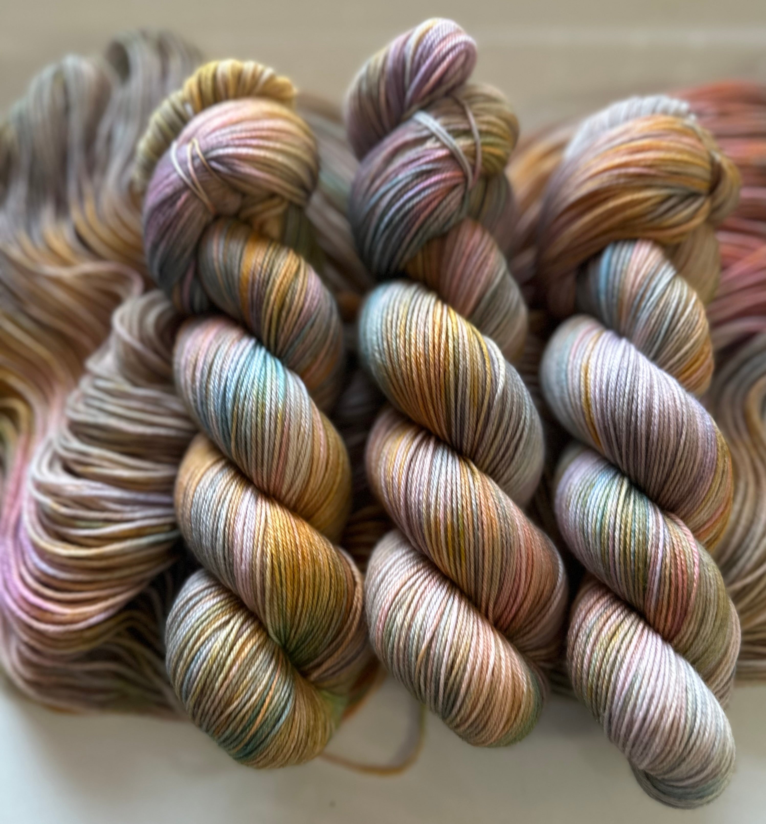 Dark Pastels - 4ply Sock Hand Dyed Sock Yarn