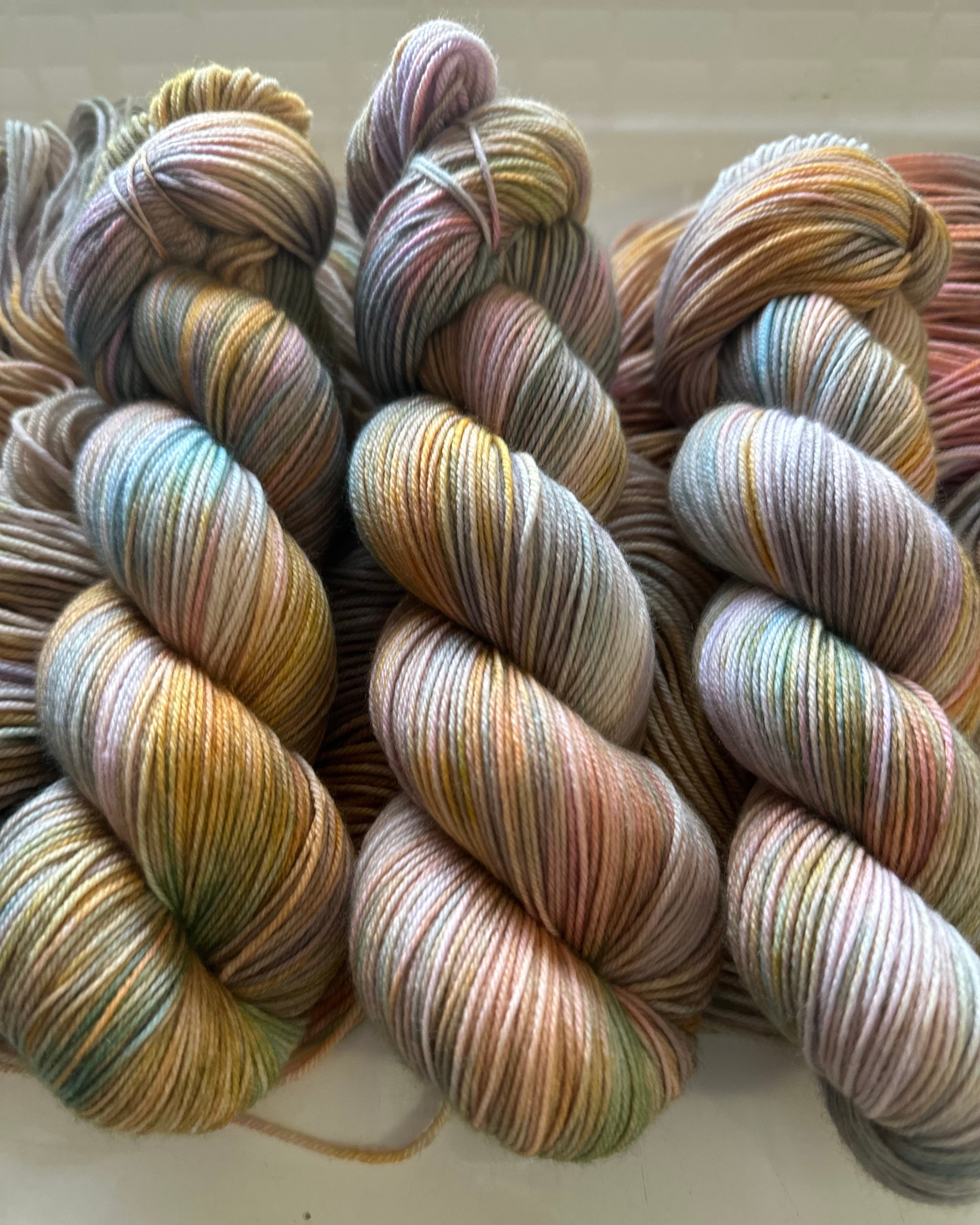 Dark Pastels - 4ply Sock Hand Dyed Sock Yarn