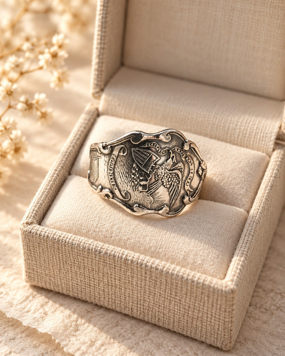Vintage Sterling Silver Illinois Spoon Ring