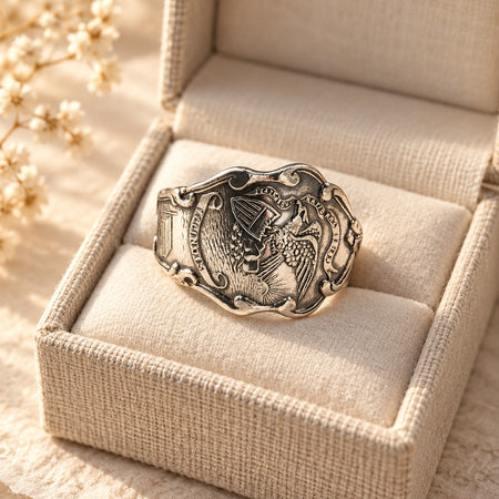 Vintage Sterling Silver Illinois Spoon Ring