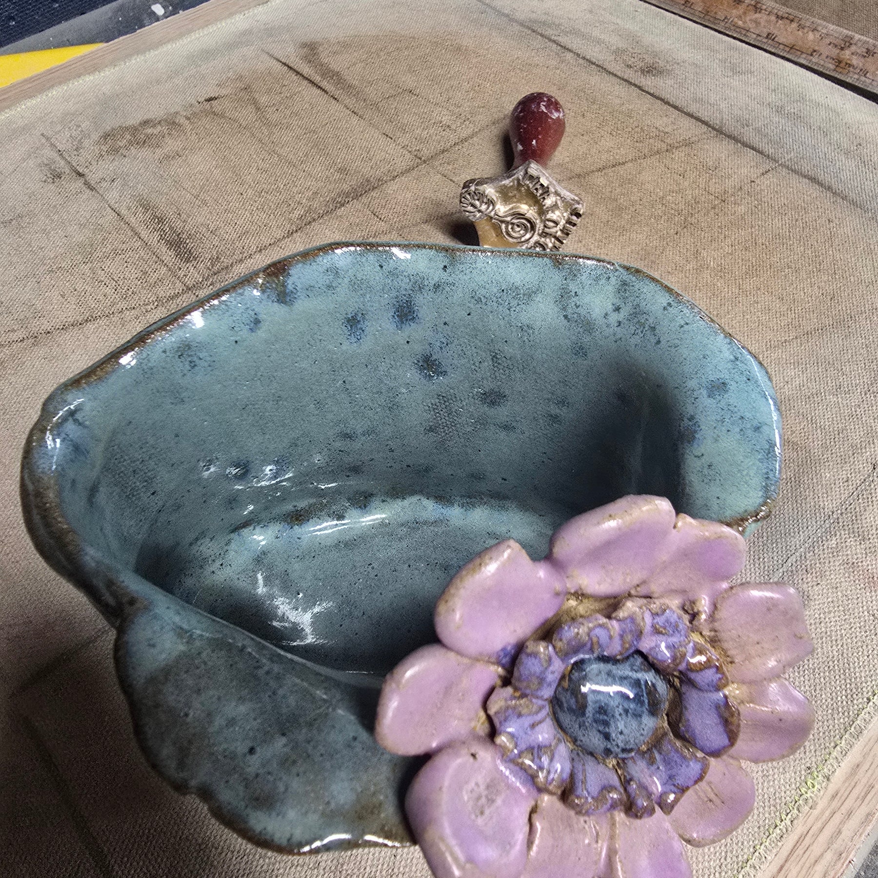 Blue and pink boho flower vase