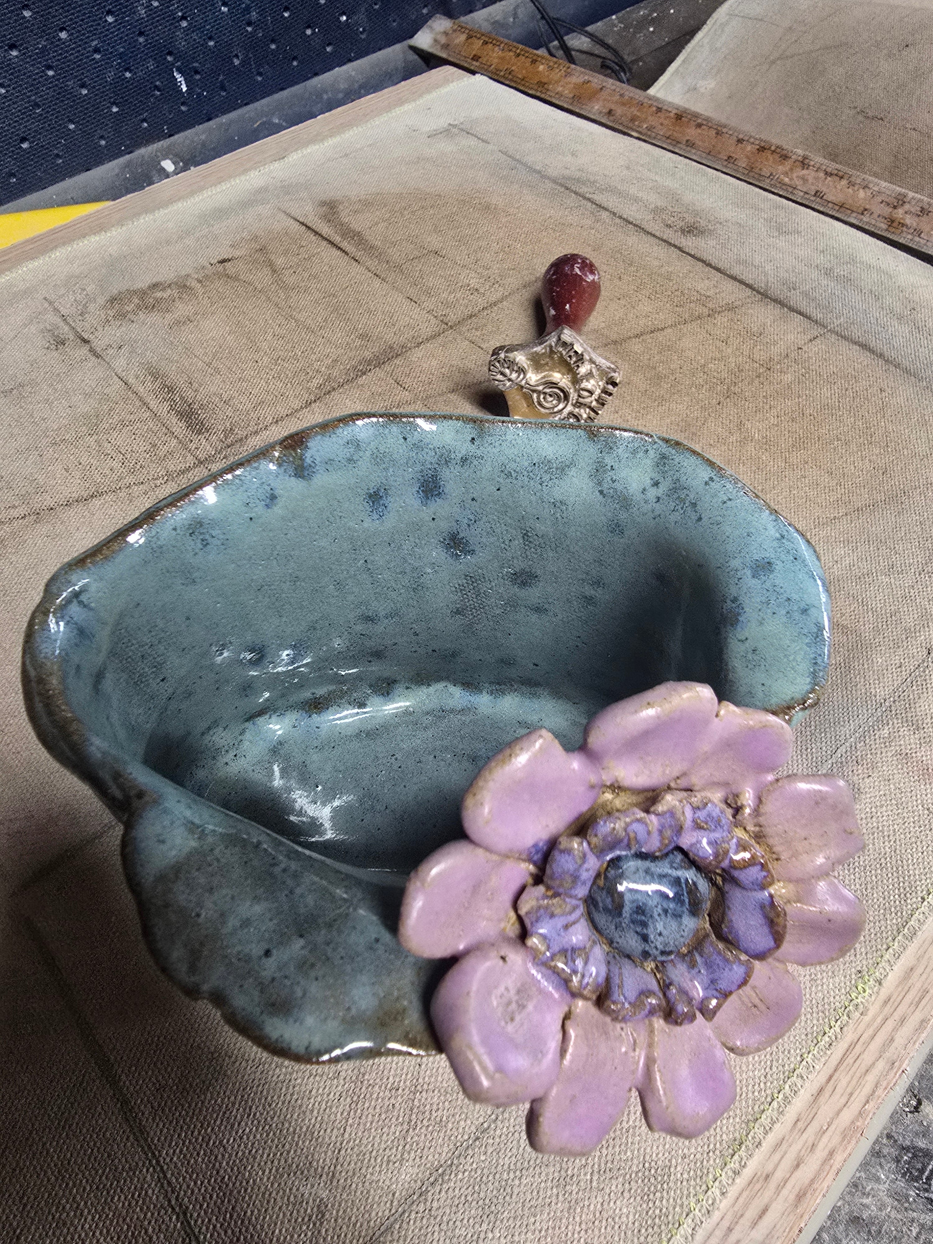 Blue and pink boho flower vase