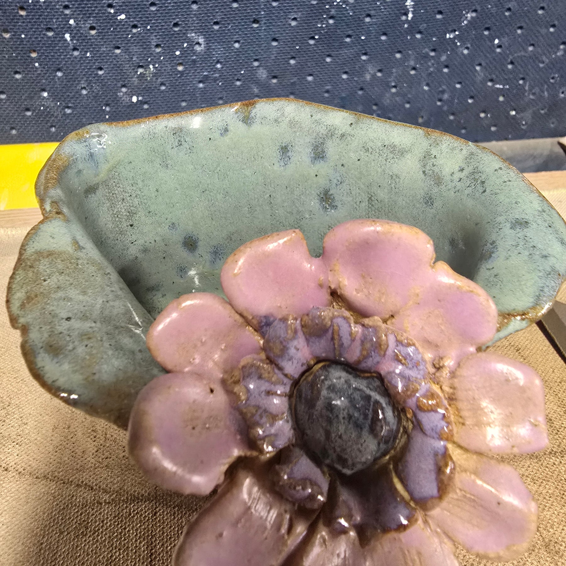 Blue and pink boho flower vase