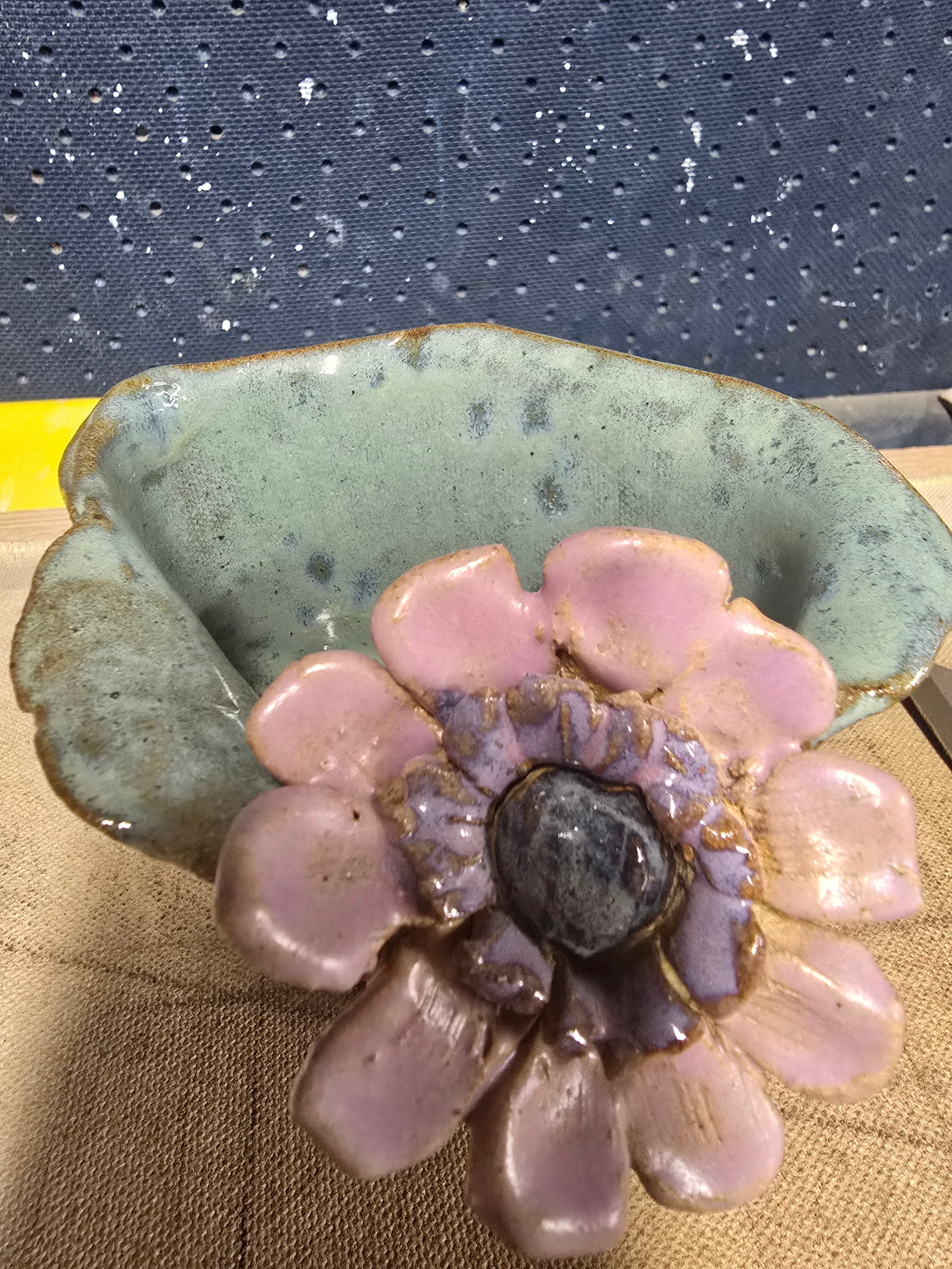 Blue and pink boho flower vase
