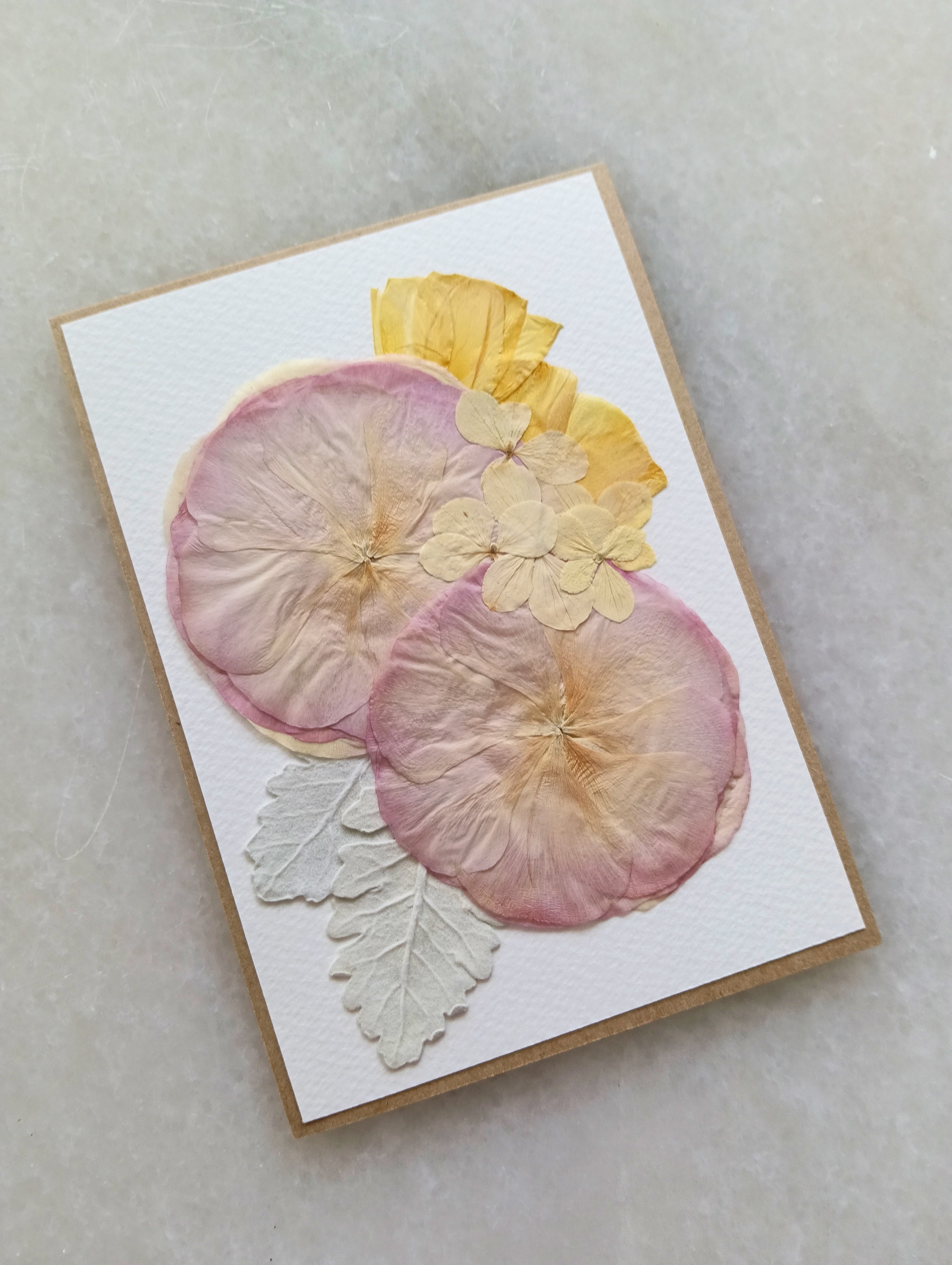 Radiant Ranunculus | Pressed Flower Handmade Card