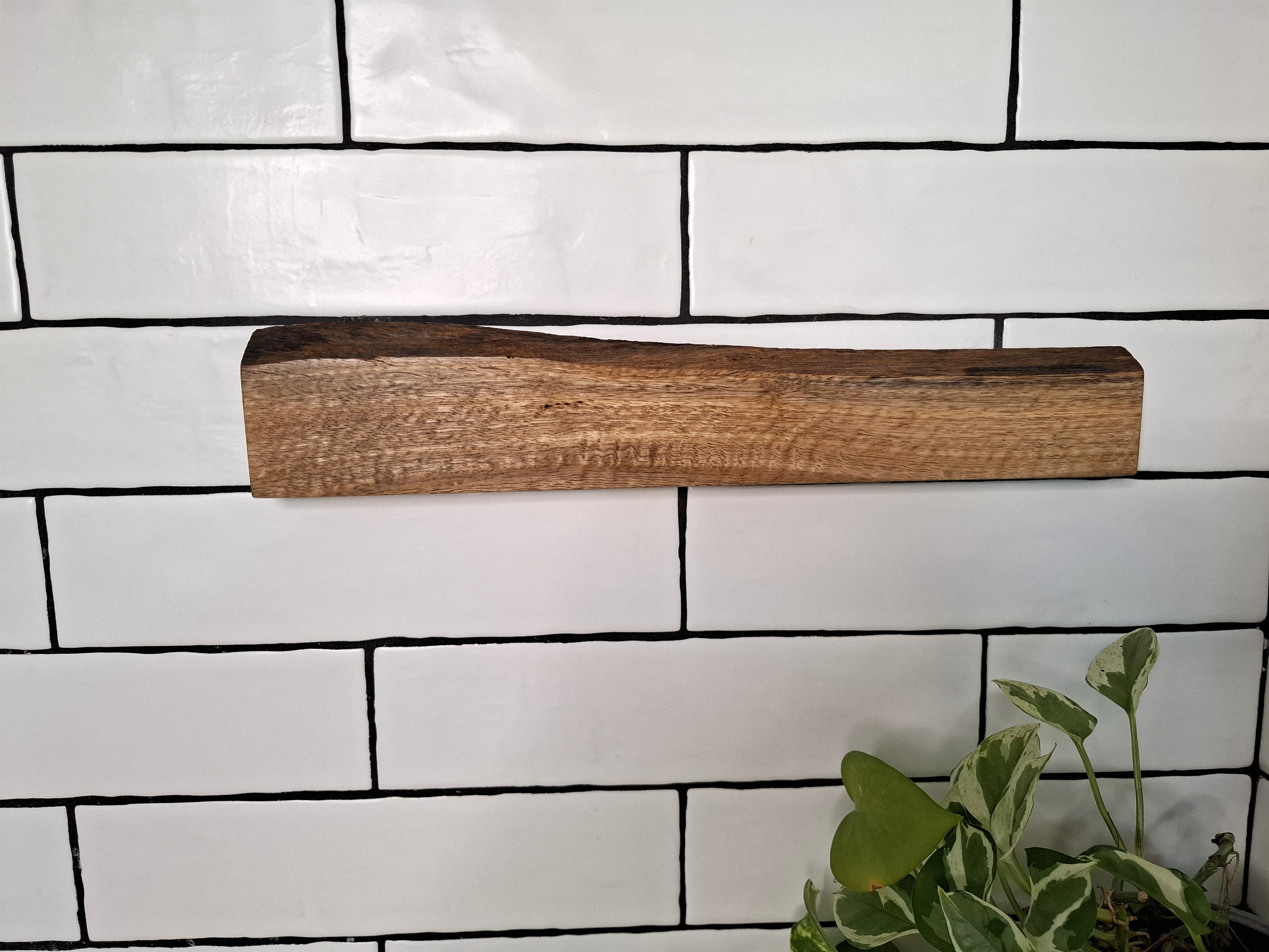 Handmade Wooden Magnetic Knife Holder: Wall-Mounted Kitchen Rack