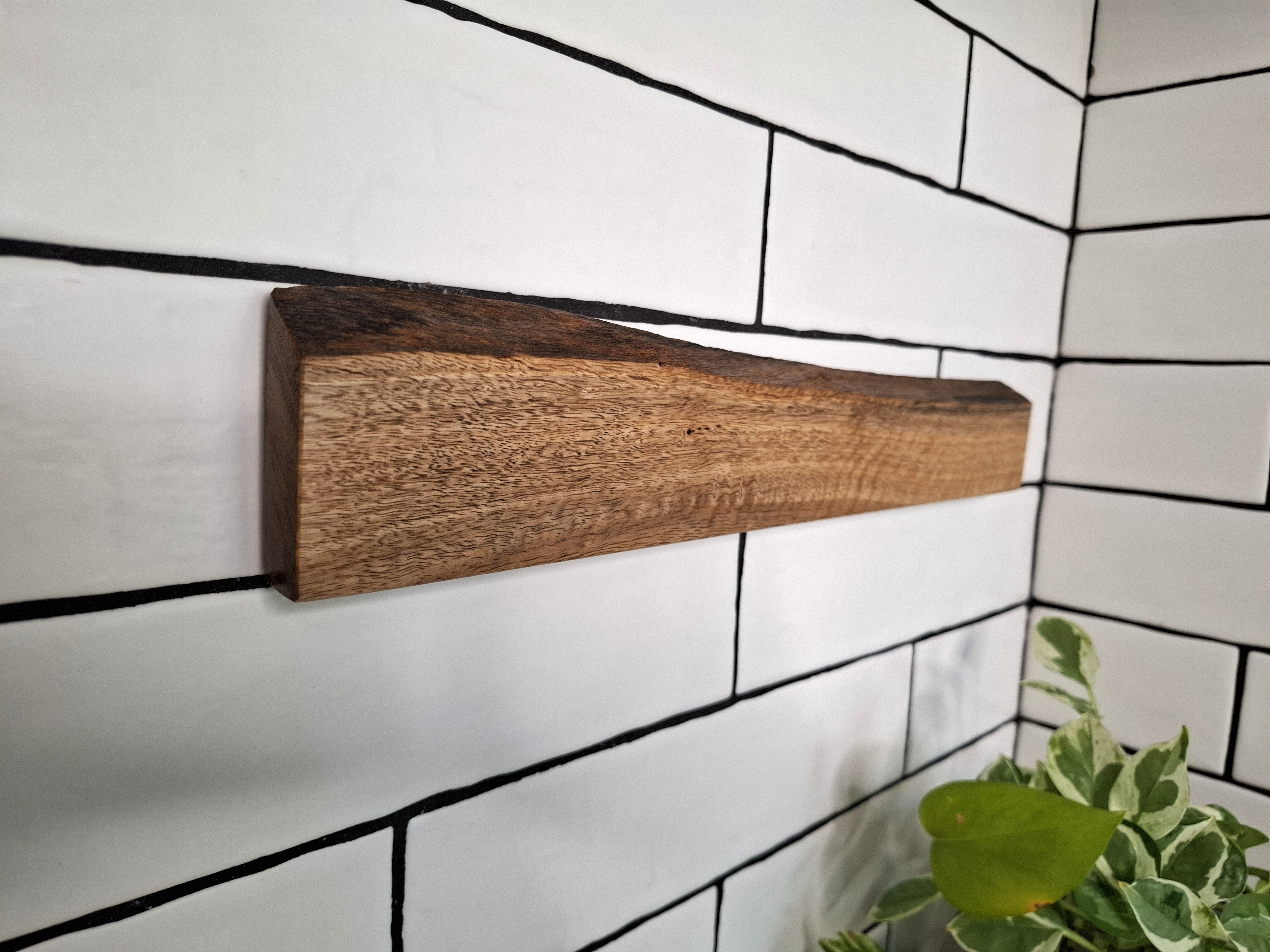 Handmade Wooden Magnetic Knife Holder: Wall-Mounted Kitchen Rack