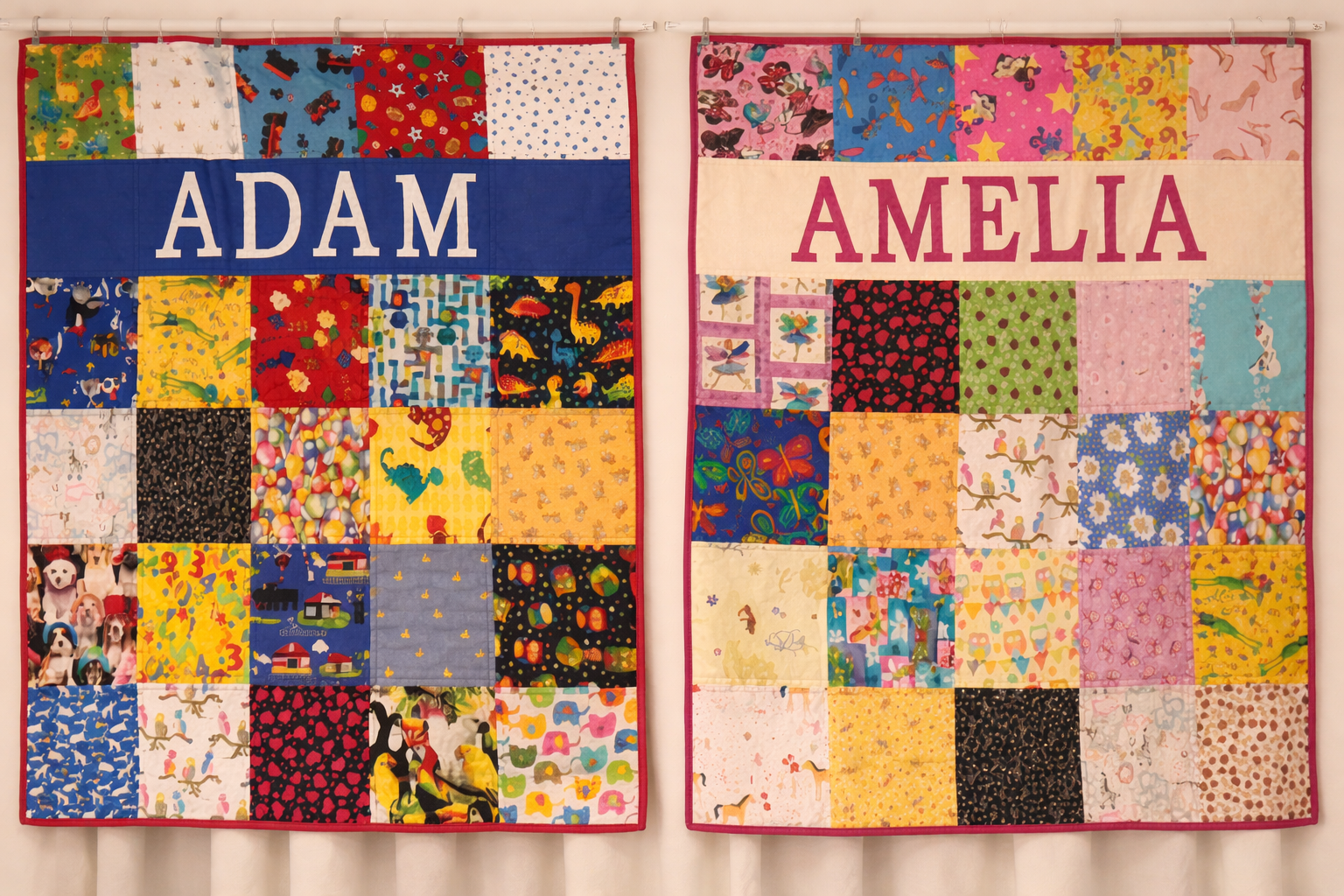Personalised "I SPY" Patchwork Quilt - Custom Made to order - COT SZE -