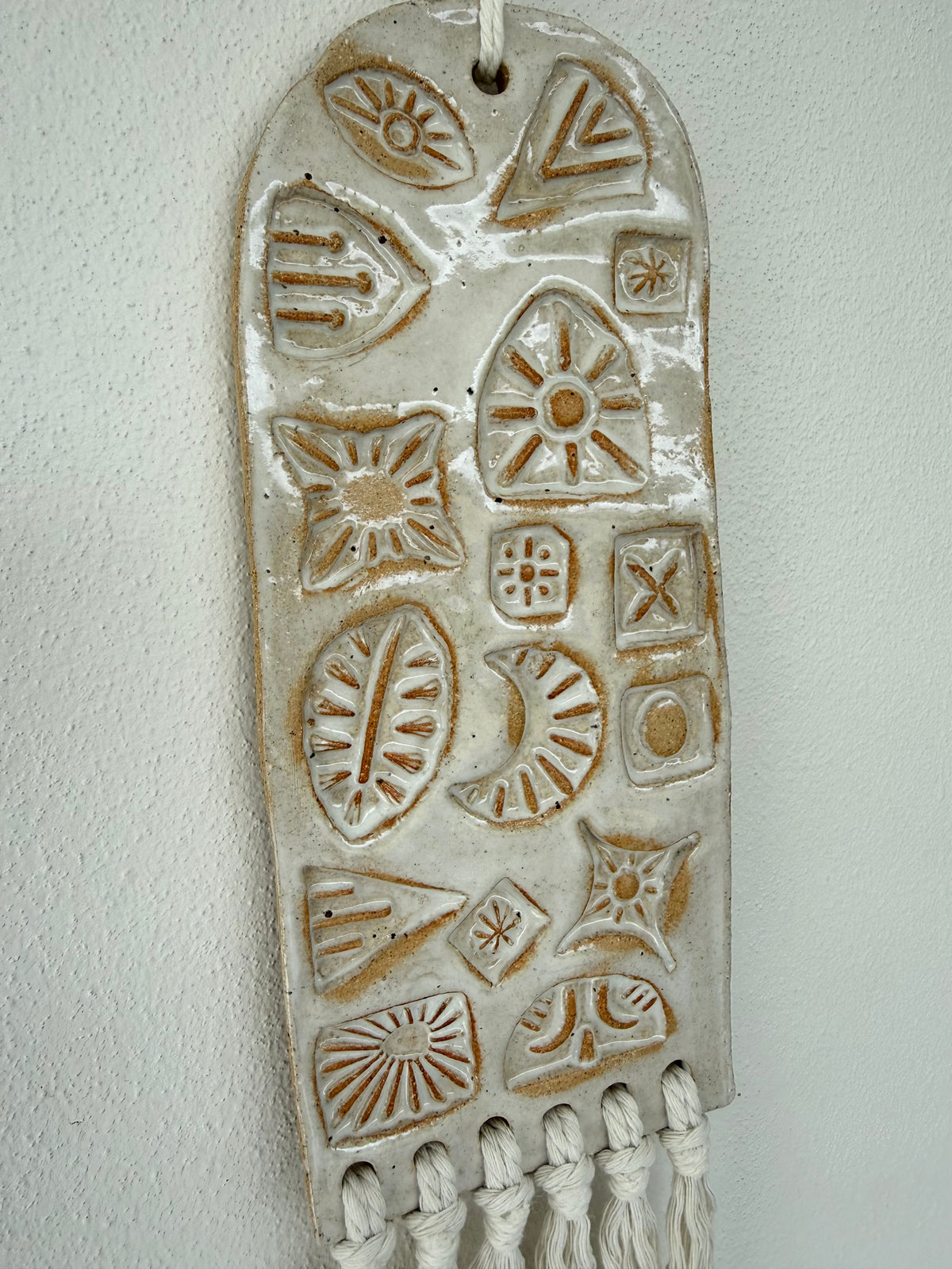 Ceramic Stamped Wall Art Tablet Small