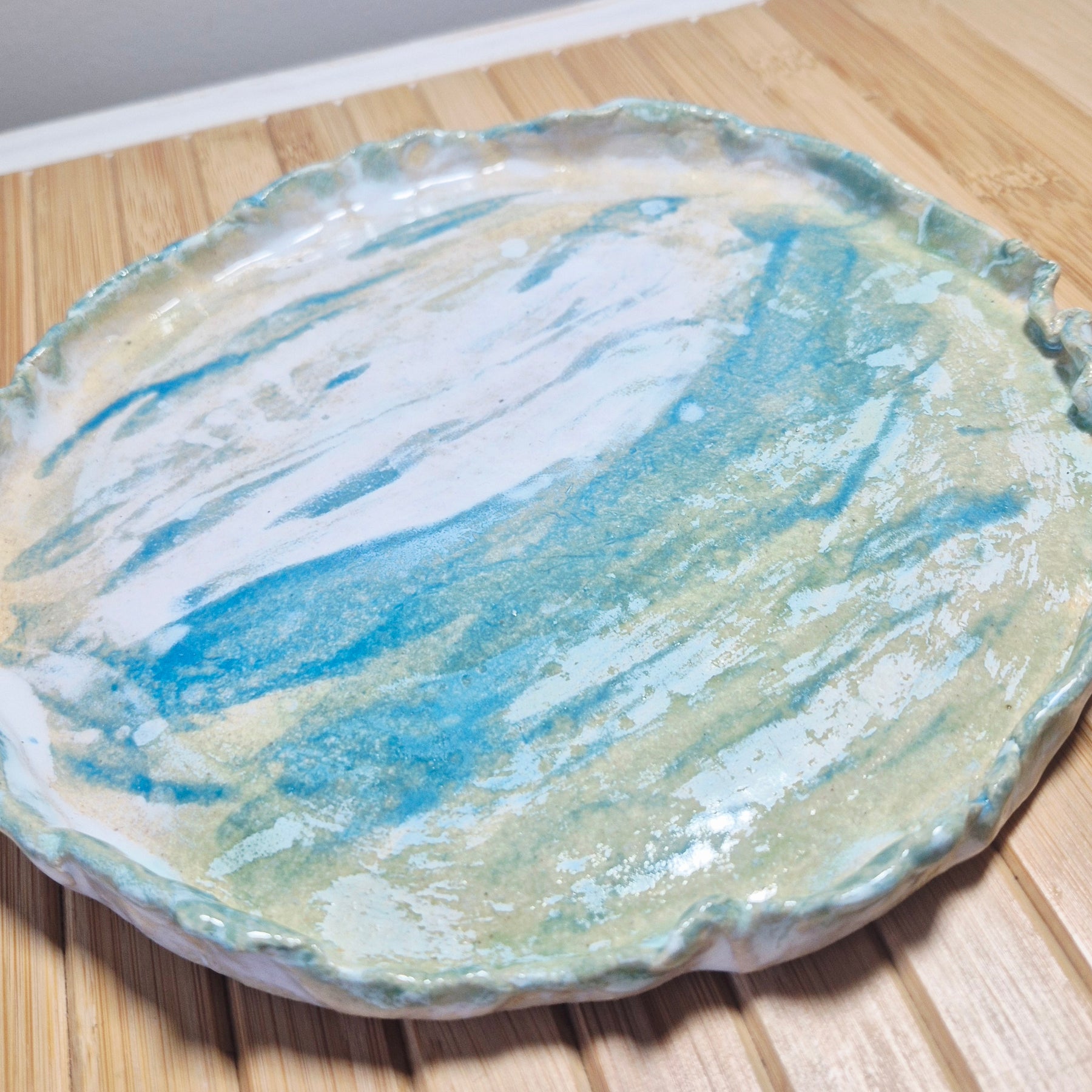The Surfing Plate – Handmade Ceramic Ocean Inspired Serving Dish
