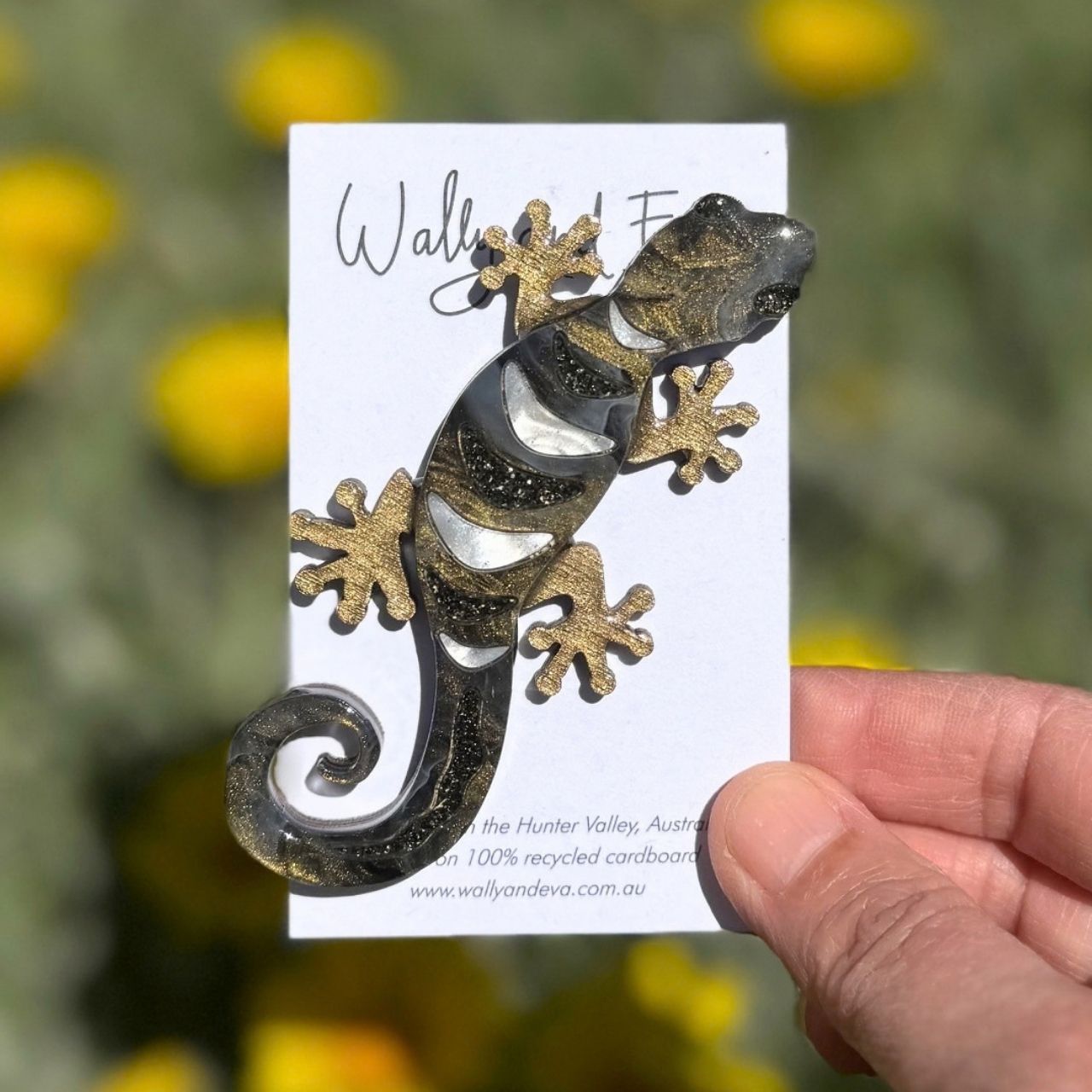 Australian Gecko Handcrafted Brooch