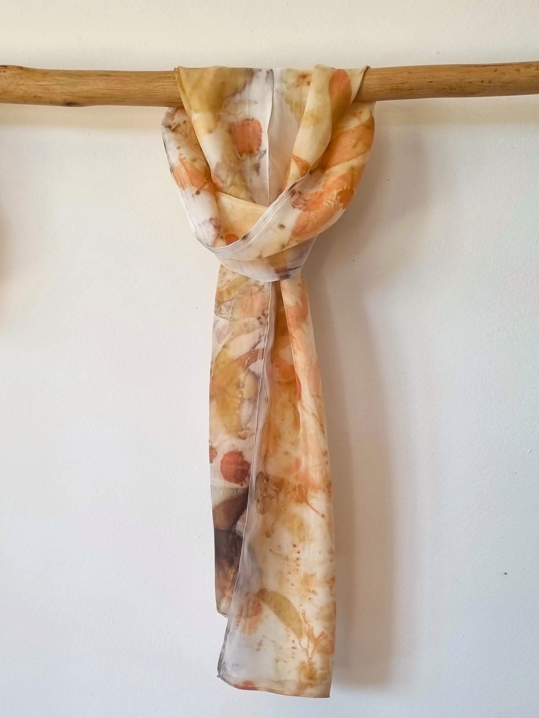 The Hazel - Pure Silk Petite Ecoprint Scarf - Limited Edition Collection
