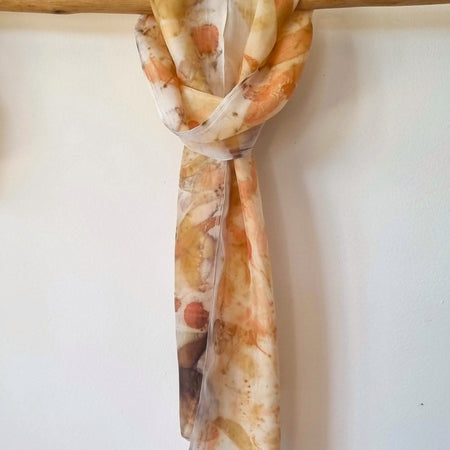 The Hazel - Pure Silk Petite Ecoprint Scarf - Limited Edition Collection