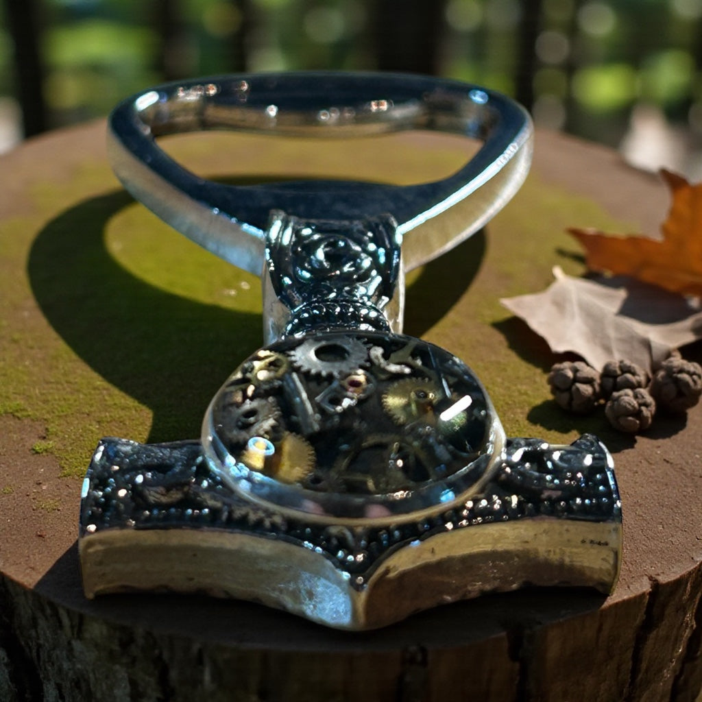 Steampunk watch parts hammer bottle opener