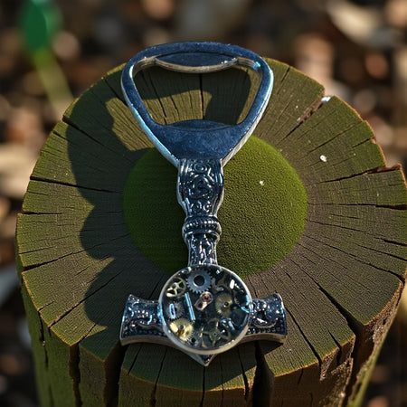 Steampunk watch parts hammer bottle opener