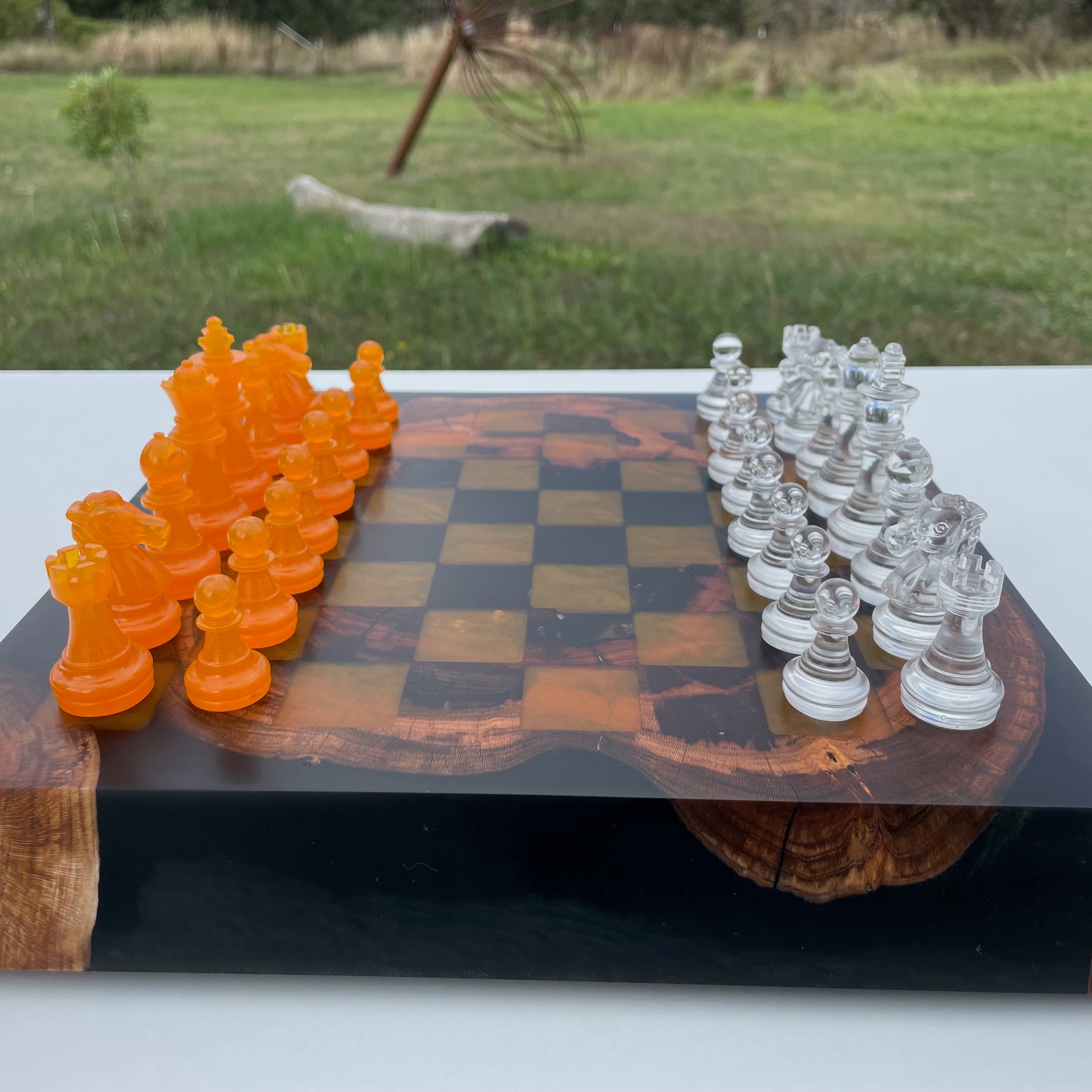 3D Chess Board with Matching Playing Pieces