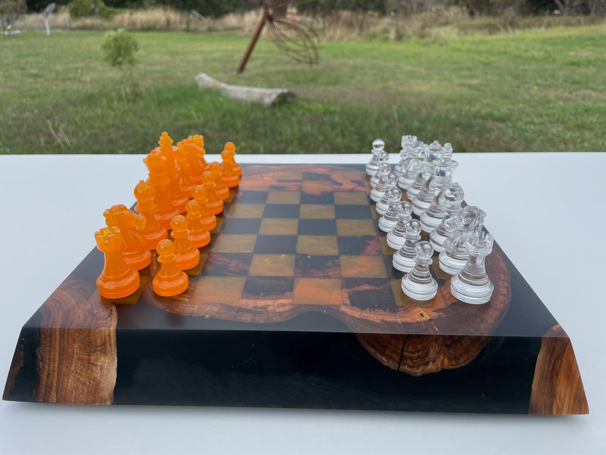 3D Chess Board with Matching Playing Pieces