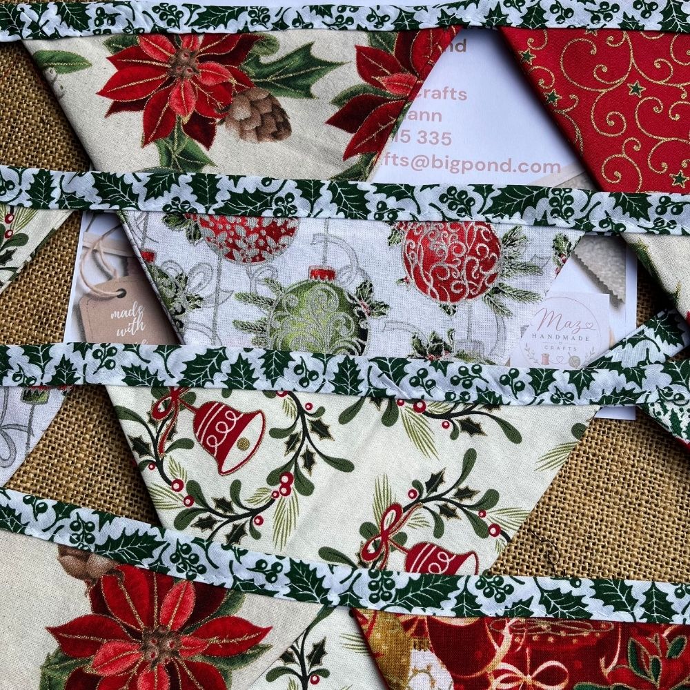 Christmas Bunting – 3m | Double-Sided | traditional colours
