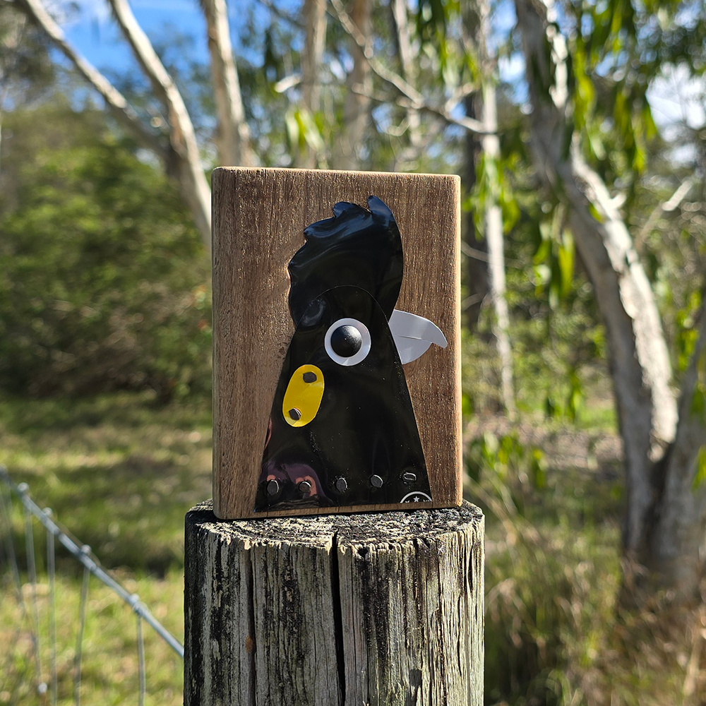 BIRD BLOCK - YELLOW-TAILED BLACK COCKATOO