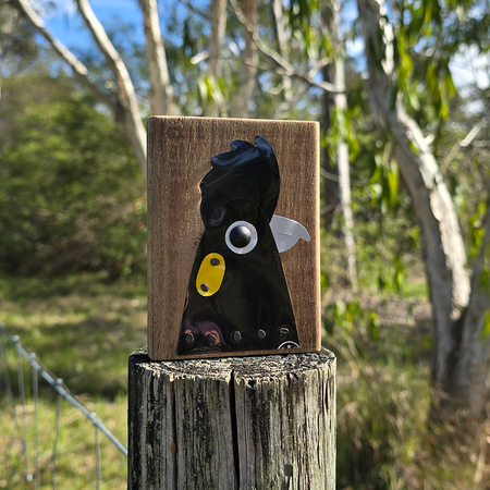 BIRD BLOCK - YELLOW-TAILED BLACK COCKATOO