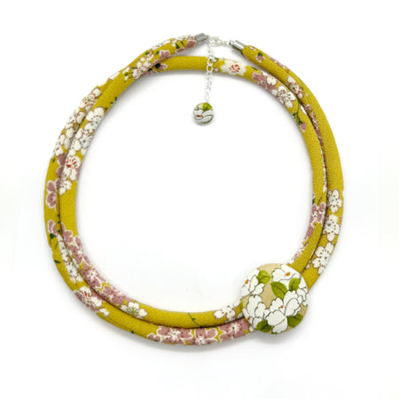 Kimono Cord Necklace - Pastel Mustard