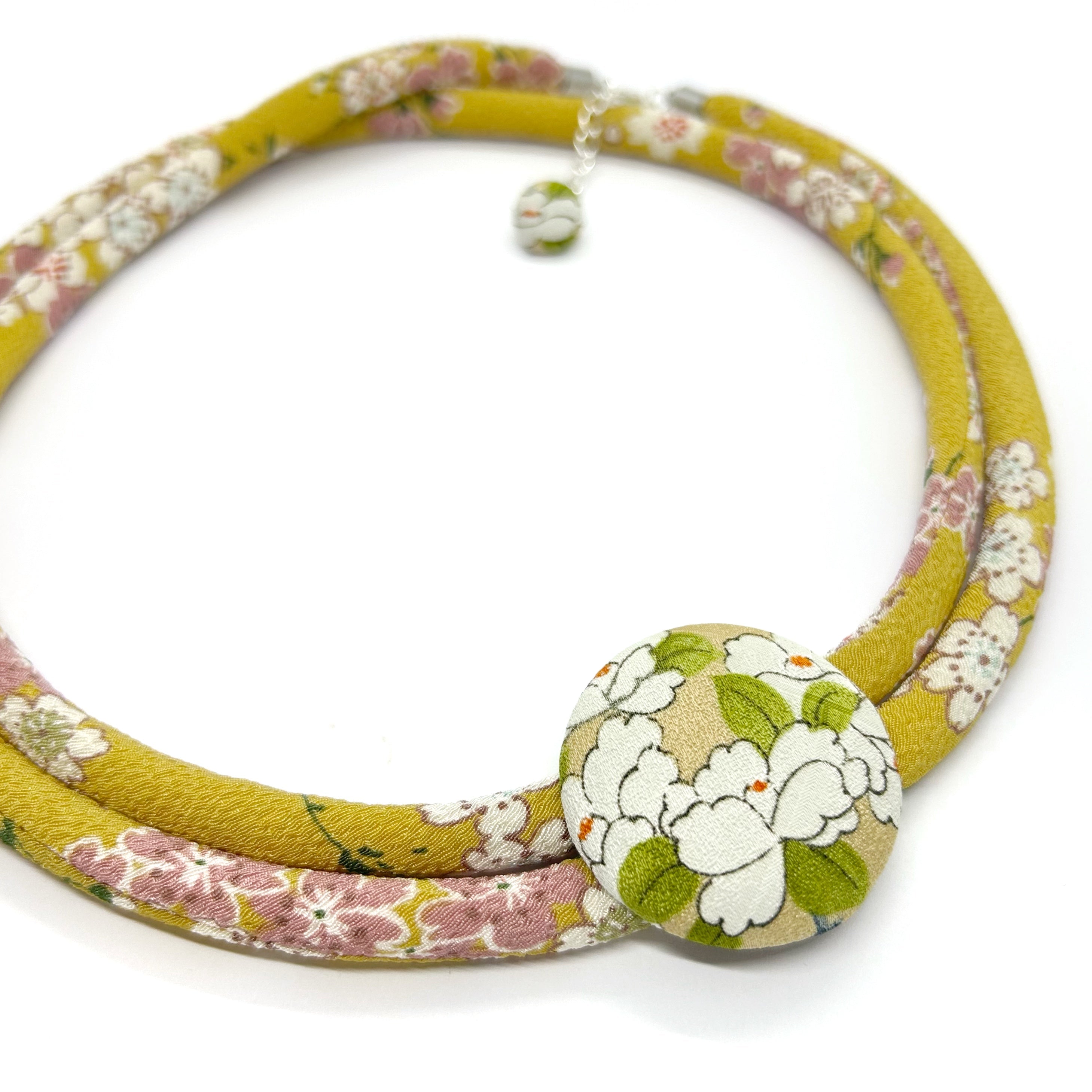 Kimono Cord Necklace - Pastel Mustard